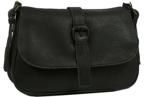 CNTMP Jayden II kleine Vintage Schulter-/ Umh&auml;ngetasche Echt-Leder Braun