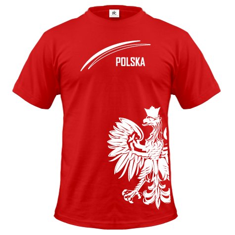 POLEN – POLSKA – EM 2012 – HERREN – T-SHIRT in Rot by Jayess Gr. S
