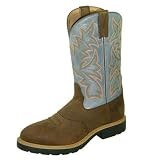 Twisted X Boots Men's Work Boots 12 Top, Saddle and Denim, Regular or Steel Toe