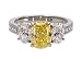 Platinum and 18k Yellow Gold Fancy Vivid Yellow Cushion Cut Diamond Ring (GIA Certified 2.12 ct center, 3.57 cttw), Size 6