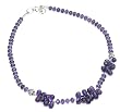 Gemstone Jewelry Sterling Silver Amethyst Necklace 19.5 inches (gnklc216)