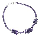 Gemstone Jewelry Sterling Silver Amethyst Necklace 19.5 inches (gnklc216)