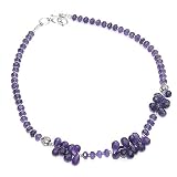 Gemstone Jewelry Sterling Silver Amethyst Necklace 19.5 inches (gnklc216)