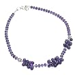 Gemstone Jewelry - Sterling Silver Necklace with Amethyst Beads 19.5 inches (gnklc216) ~ ShalinCraft