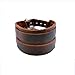 Brown 2 Layer Punk Belt Cow Leather Bracelet Wristband Cuff Bangle Gift for Men