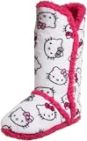 Hello Kitty Women's Super Plush Tall Boot, White w/ Pink Trim, Medium (7-8)