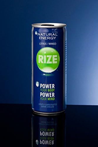 Rize Natural Energy Drink - Citrus Mango - Sweetened with Trehalose, 8.4 ounce Can (Case of 24) - Look at the Comparison Chart