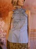 Yves Saint Laurent - $1195 New YSL YVES SAINT LAURENT Light Blue Ruffle Top 40 8