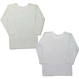 女児起毛インナー長袖２枚組（クリームドット/ボーダー柄）100.110.120.130　『5582』 (100)