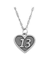 Sterling Silver Charming 13 Years Old / 13 Years Heart Charm with Thin Singapore Necklace