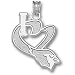 Arizona Cardinals NFL I Heart Card Head 3/4 Pendant (Silver)