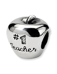Sterling Silver Reflections #1 Teacher on Apple Bead