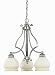 World Imports WI494337 Brushed Nickel Moderna Contemporary / Modern Three Light Chandelier from the Moderna Collection