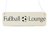 Produkt-Bild: Vintage Shabby Schild Dekoschild T&uuml;rschild FUSSBALL LOUNGE Holzschild Fu&szlig;ball WM EM