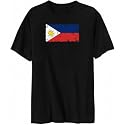T-Shirt Black " Philippines Vintage - Retro / Destroyed " Flag