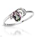 Ring With 0.53ctw Precious Stones - Genuine Diamond and Mystic Topaz Beautifully Crafted in White Gold- Size 7 (Size 7)