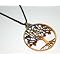 Small Tree of Life Iridescent Pendant Necklace on Adjustable Natural Fiber Cord