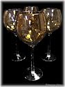 Set of 4 Amber Etched Wine Glasses