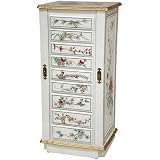 Nine Drawer Jewelry Cabinet in White
