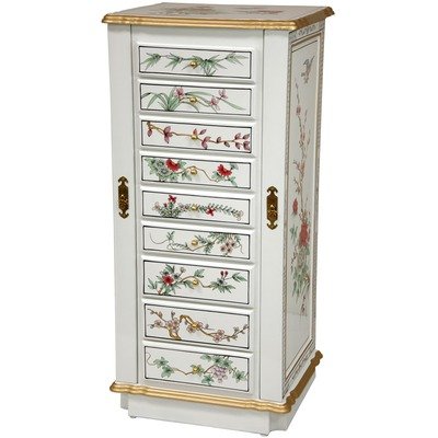 Nine Drawer Jewelry Cabinet in White