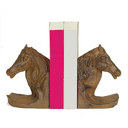 2 STK BUCHSTÜTZE BUCHSTÄNDER GUSSEISEN ANTIK-BRAUN