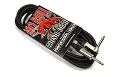 Black Guitar Lead Cable: 10ft / 3m (Straight Jack to Angled Jack) Leads / Cables for Electric, Bass & Acoustic Guitars, Keyboard, Digital Piano