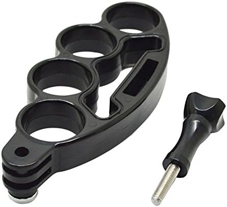 HOFUN Handheld Knuckles Grip Mount with Thumb Screw for GoPro Hero4,3,2,1 Camera Finger Grip Hand-Free Mount (Black)