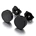 Men's 6~10mm Stainless Steel Stud Earrings Black Charm Elegant