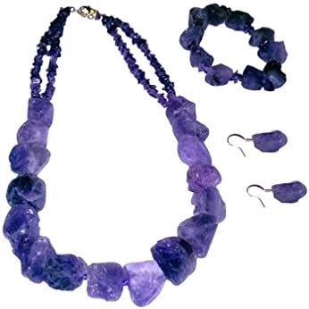 Amethyst Nugget Necklace, Bracelet and Earrings