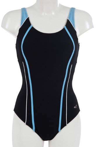 Arena Damen Badeanzug Madeleine Low, black/eolianblue/whi, 44, 22094 Preisvergleich