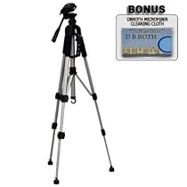 Deluxe 57" Camera Tripod with Carrying Case For The Canon VIXIA HF S10, HF S100, HF200, HF20, HF11, HF100, HF10, HG21, HG20 Flash Memory Camcorders