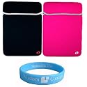 Black - Magenta Reversible 2 Side Soft Sleeve for 13.3 Inch Acer Aspire Timeline AS3810TZ-4880 Apple MacBook MB466LL/A Apple MacBook MC240LL/A Apple MacBook Air MC234LL/A Sony VAIO VGN-SR430J/B