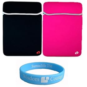 Black - Magenta Reversible 2 Side Soft Sleeve for 13.3 Inch Apple MacBook Air MC233LL/A MSI X340-023US ASUS F6Ve-C1 Sony VAIO VGN-Z520N/B Dell Adamo A13-USE026AM