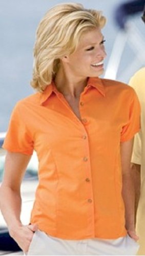 Women Short Sleeve Button Front Shirt