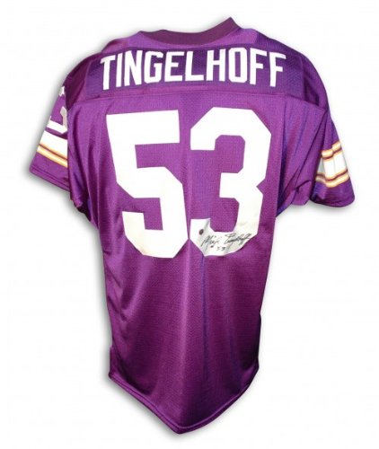 Mick Tingelhoff of the Minnesota Vikings Autographed/Hand Signed Purple Jersey