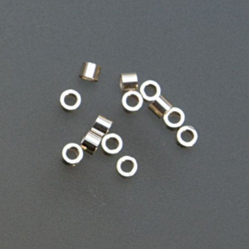 Sterling Silver Mini Tube Crimp Beads, 1 X 0.97 
