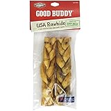 Good Buddy USA Rawhide Braided Sticks for Dogs, 7 to 8-Inch