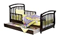 Dream On Me Deluxe Sleigh Toddler Bed with Storage Drawer - Cherry