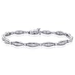10K White Gold 2 ct. Round and Baguette Cut Diamond Bracelet