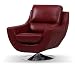 Capella Bonded and Faux Leather Alex Swivel Chair with Metal Base, Red