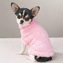 Dog Sweater - "Think Pink" Fuzzy Dog Sweater - Pink - Large (L)