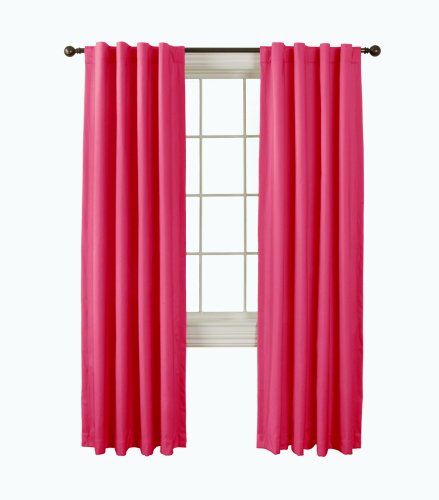 firefend Kids Thermal Back Tab Drapery, 50-Inch by 45-Inch, Flamingo