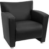 Nobel Series Black Leather Reception Chair [UE-LS-907-1-NOBEL-BK-GG]