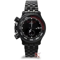Riedenschild DarkSeaDiver PRO Black Taucheruhr sw/rot mit Silikonband