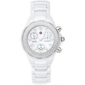 Michele Tahitian Ceramic White Diamond Ladies Watch MWW12A000001