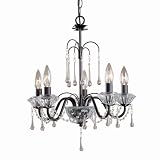 Laura Ashley MFTN0565 Fountain 5-Light Chandelier, Oil Burnished Bronze