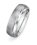 14ct White Gold Custom Made 6.5 mm Comfort Fit Dome Wedding Band, w/ Bevel Edge Design