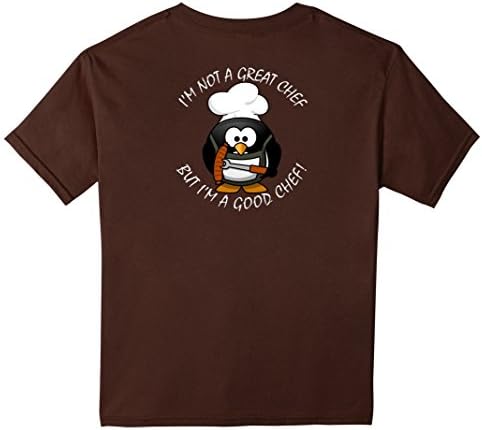 Kids PENGUIN CHEF BIZARRE HUMOR T-SHIRT COOKING TSHIRT 10 Brown