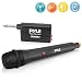 Pyle Portable VHF Wireless Microphone System - Professional Battery Operated Handheld Dynamic Unidirectional Cordless Microphone Transmitter Set W/Adapter Receiver, for PA Karaoke DJ Party, Black