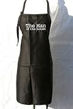 Black Embroidered Apron Man of the House